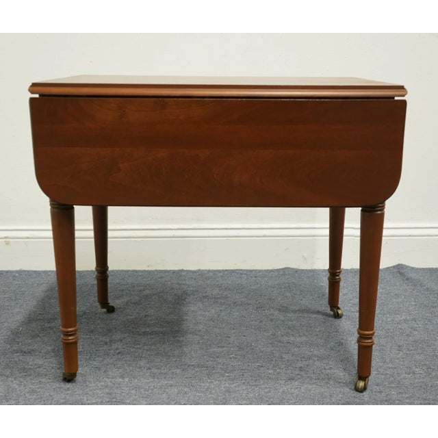 Brown Statton Trutype Solid Cherry Traditional Style 33" Accent Pembroke / Drop-Leaf End Table For Sale - Image 8 of 13
