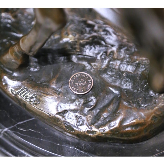 Early 20th C. Bronze Horse Sculpture Signed Milo and J. B. Paris Foundry Stamp For Sale - Image 10 of 12