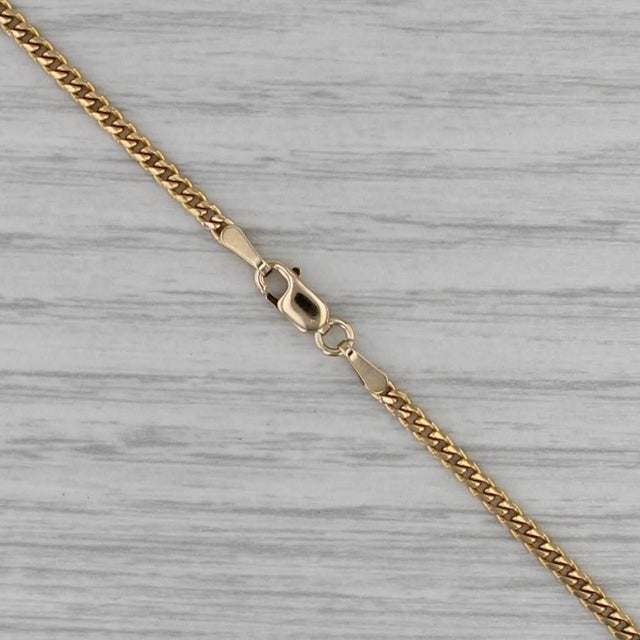 Metal: 14k Yellow Gold Weight: 7.7 Grams Stamps: 14k Chain Style: Curb Chain Closure: Lobster Clasp Length: 20 1/4" Width:...