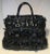 Contemporary Prada Black Patent Leather Gaufre Ruched Handbag Tote For Sale - Image 3 of 8