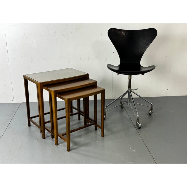 Wood Vintage Mid-Century Modernist Danish Set of Nesting Tables, 1960s, Set of 3 For Sale - Image 7 of 8