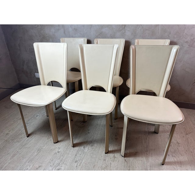 1980s Leather Chairs, 1980s, Set of 6 For Sale - Image 5 of 15