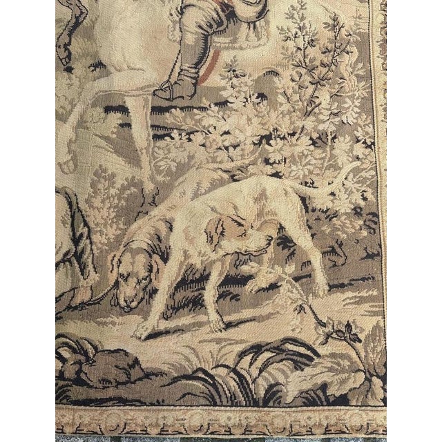 Vintage French Jacquard Tapestry Panel in the style of Aubusson, 1940s For Sale - Image 13 of 18