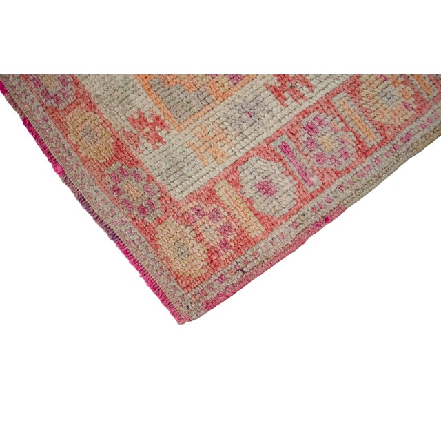 Tribal Low Pile Faded Oushak Runner Rug 2′9″ × 13′10″ For Sale - Image 10 of 12