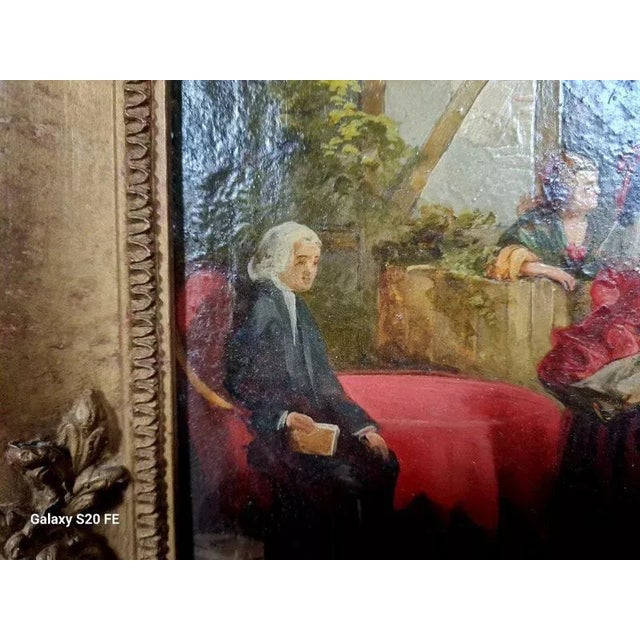 Bouchier, Lively Bourgeois Scene, Oil on Panel, Framed For Sale - Image 8 of 9