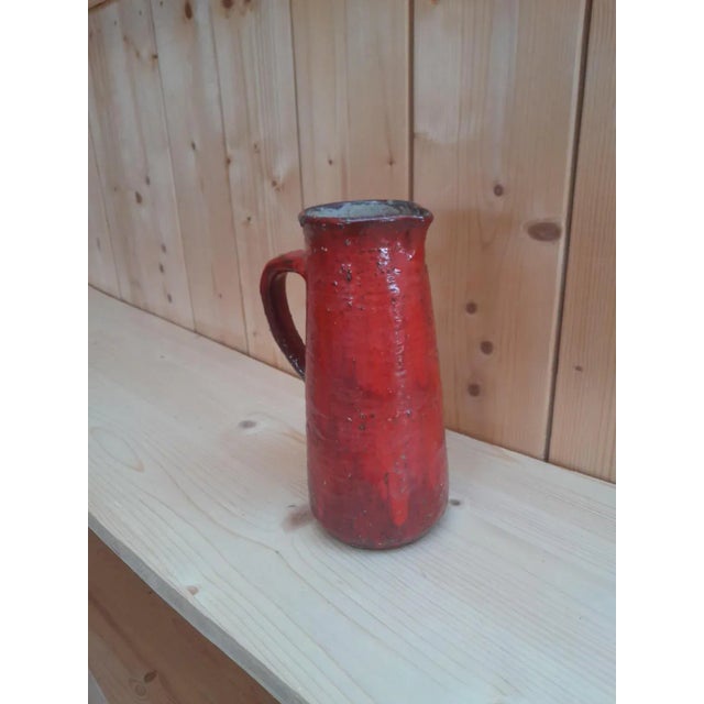 Brutalist Red Vase in Chamotte Clay by Karl Heinz Löffler, 1960s For Sale - Image 9 of 12