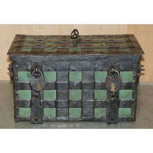 German Wrought Iron Safe Chest, Early 17th Century For Sale - Image 3 of 18