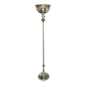 1930s Art Deco Pierced Silverplated 60" Torchiere Floor Lamp W/Claw Feet