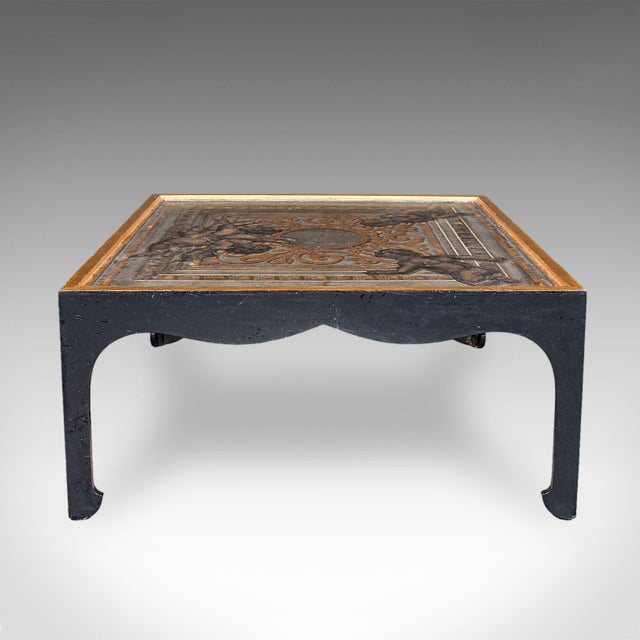 Vintage Chinoiserie Coffee Table, Italian, Ebonised, Gilt, Neoclassical, Accent For Sale - Image 4 of 10