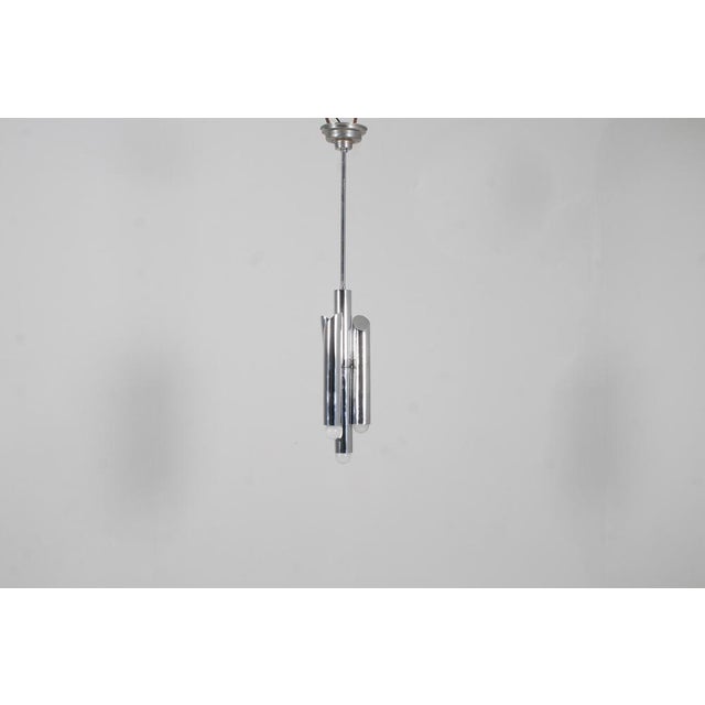 Space Age Adjustable Suspension Lamp in Chromed Steel, 1975 For Sale - Image 12 of 16
