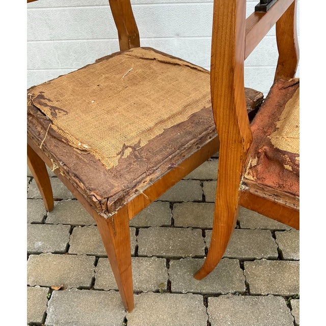 Pair of Antique Cherrywood Biedermeier Side Chairs For Sale - Image 11 of 12