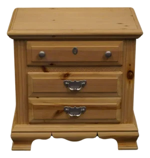 Vaughan of Virginia Solid Knotty Pine Rustic Americana 26" Two Drawer Nightstand 770-08 - Natural Finish
