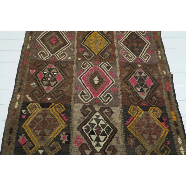 This beautiful rug from westhern of Turkey Denizli Nomads. Handspun Pure Wool. Kilim rug hosts an intriguing pallet of...