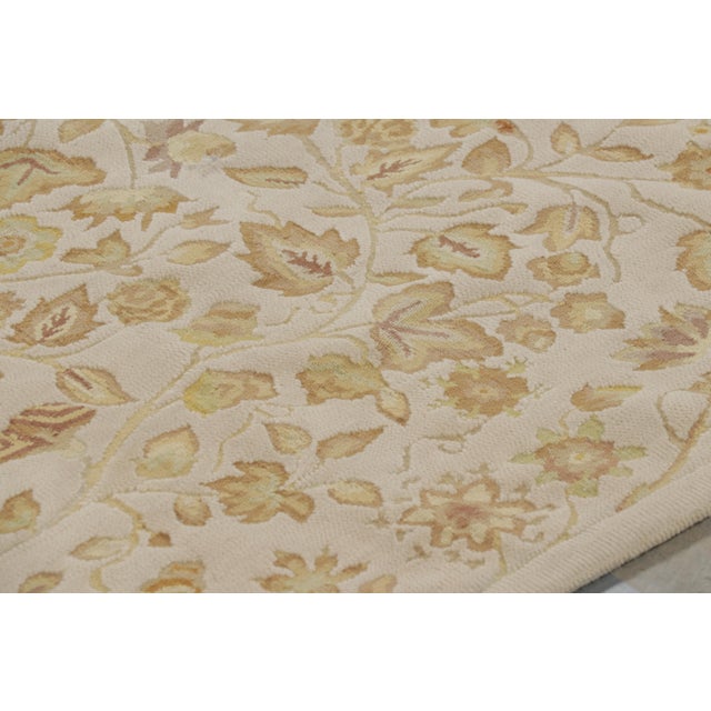 2010s Rug & Kilim’s Tudor Style Rug in White With Beige-Brown Floral Patterns For Sale - Image 5 of 9