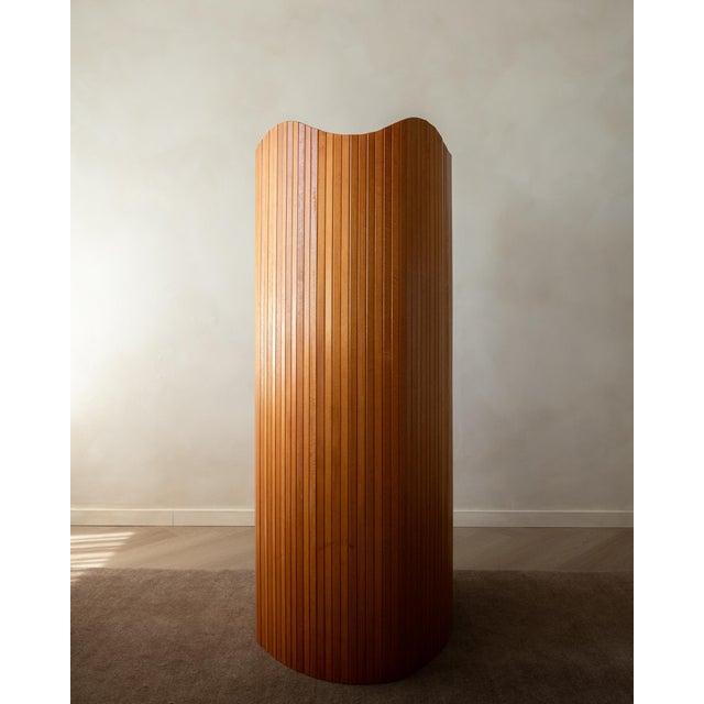 French Art Deco Pine Tambour Room Divider by Jomain Baumann for Baumann, 1930s For Sale - Image 9 of 18