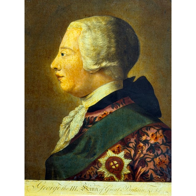 King George III Reverse-Painted Mezzotint on Glass after Jeremiah Meyer RA, Engraved by Richard Purcell, London, Circa...