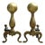 Vintage 19th Century Brass Cannonball Andirons - Set of 2 For Sale