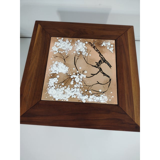 Brown 1970s Tile Top Walnut End Tables - a Pair For Sale - Image 8 of 13