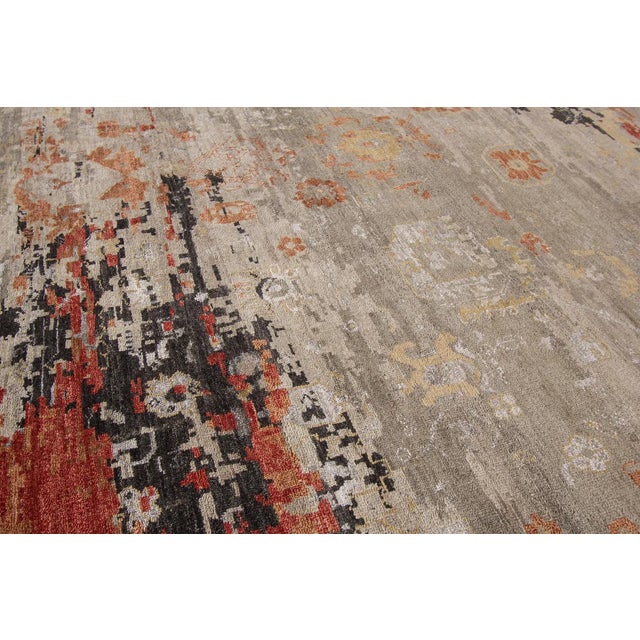 Textile 21st Century Contemporary Indian Rug For Sale - Image 7 of 8