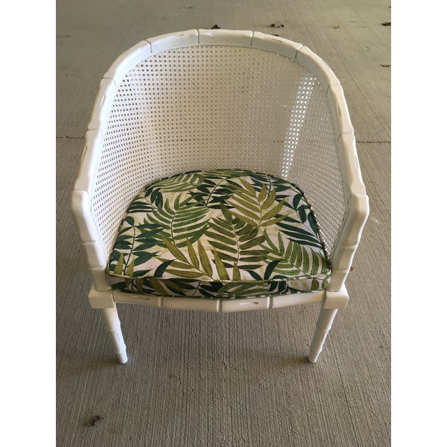 Vintage Faux Bamboo Cane Barrel Back Chair Chairish