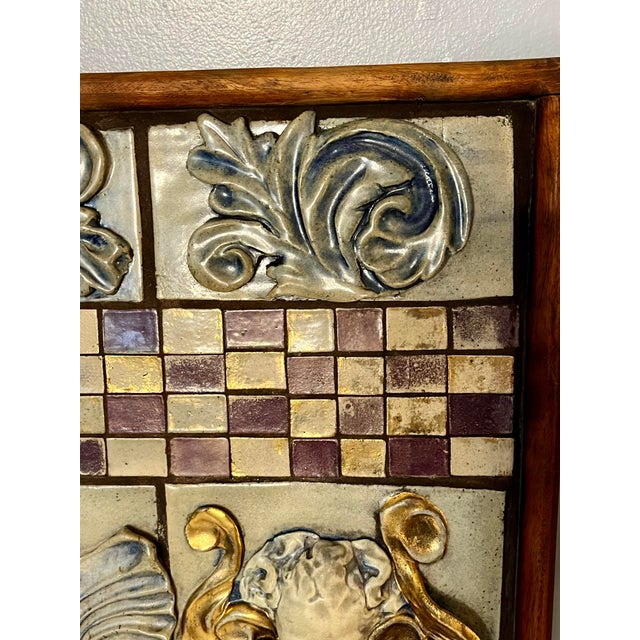 Italian Cherub Relief Mosaic Wall Panel With Acanthus Motifs - 1970s For Sale - Image 4 of 12