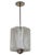 Metal Mid 20th Century Rectangular 4 Panel Architectural Lantern, Art Glass, Polished Nickel & Chrome Stem For Sale - Image 7 of 14