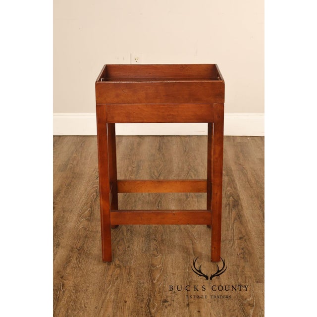 Wood Chippendale Style Cherry Butler Tray Side Table For Sale - Image 7 of 18