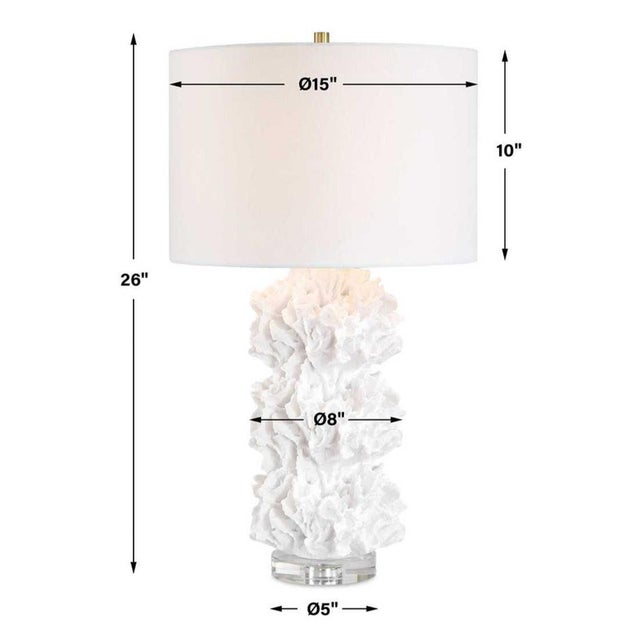 Faux White Coral Table Lamp For Sale - Image 4 of 4