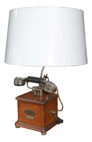 Wooden Model Marty Telephone Table Lamp, 1910s