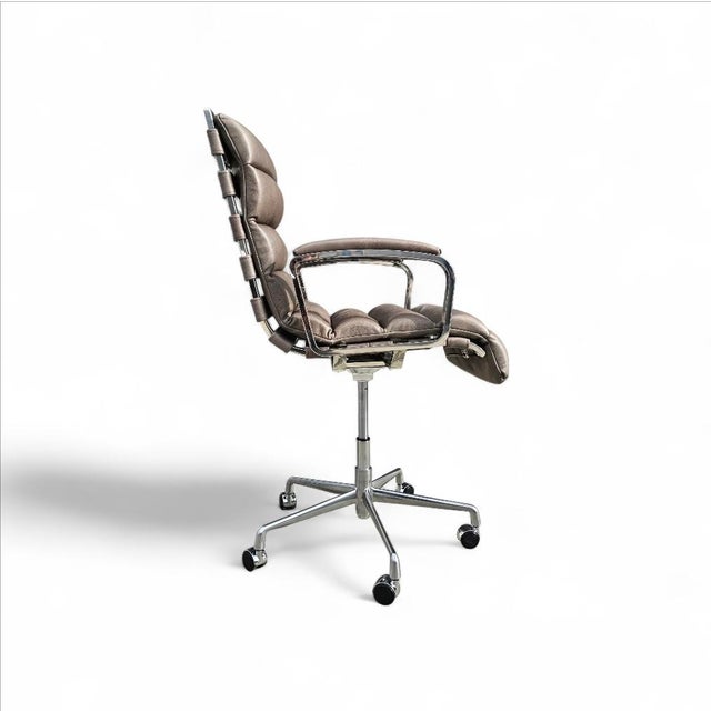 Restoration Hardware Oviedo Leather Desk Office Chair For Sale - Image 10 of 18