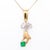 Gold Vintage 18k Yellow & White Gold, Emerald, and Diamond Figural Hand Pendant For Sale - Image 8 of 15