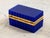 French Vintage Blue Opaline Scalloped Glass Box With Brass Mounts, France 20th C. For Sale - Image 3 of 9