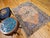 Vintage Turkish Oushak Area Rug, Hand-Knotted Wool, Blue & Tan, 4' x 6' For Sale In Chicago - Image 6 of 15