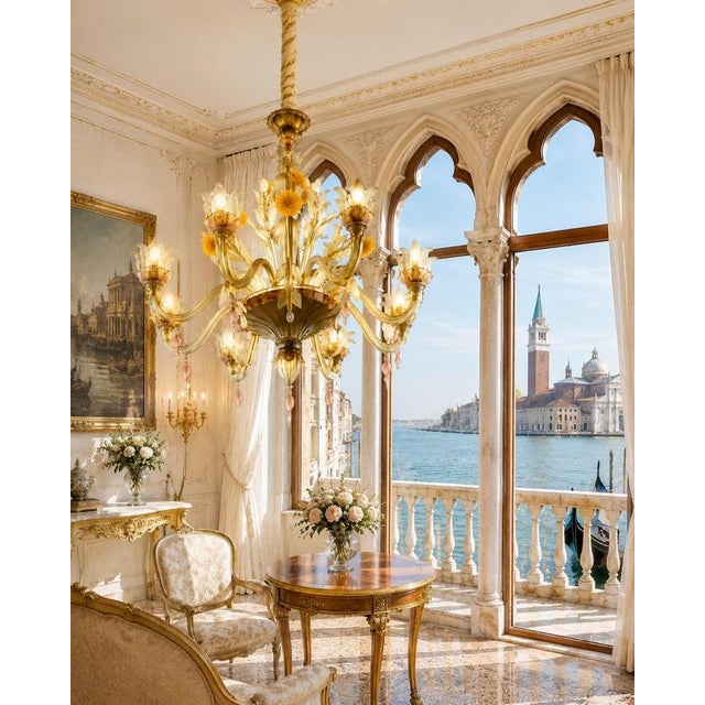 Murano Glass Chandelier, 1950s For Sale - Image 17 of 18