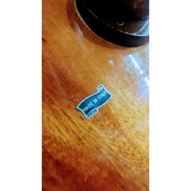 Vintage Italian Marquetry Inlaid Wood Side Table Victorian Style For Sale In Los Angeles - Image 6 of 7