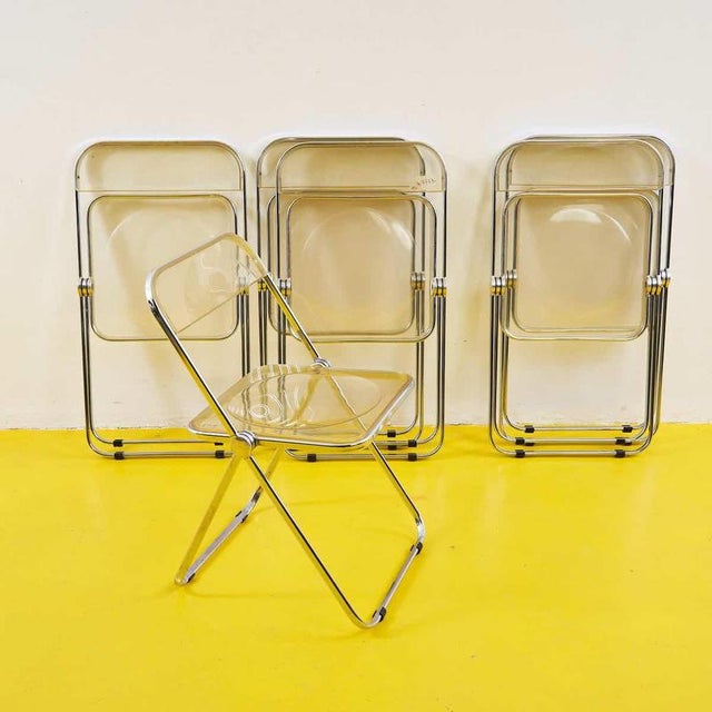 Metal Plia Chairs by Anonima Castelli, Set of 6 For Sale - Image 7 of 8
