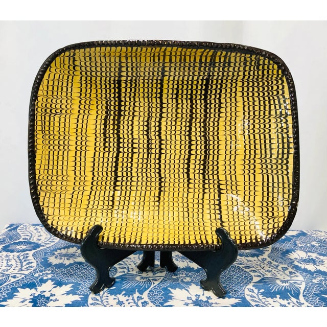 Traditional Antique Williamsburg Marbled Clay Serving Platter For Sale - Image 3 of 10