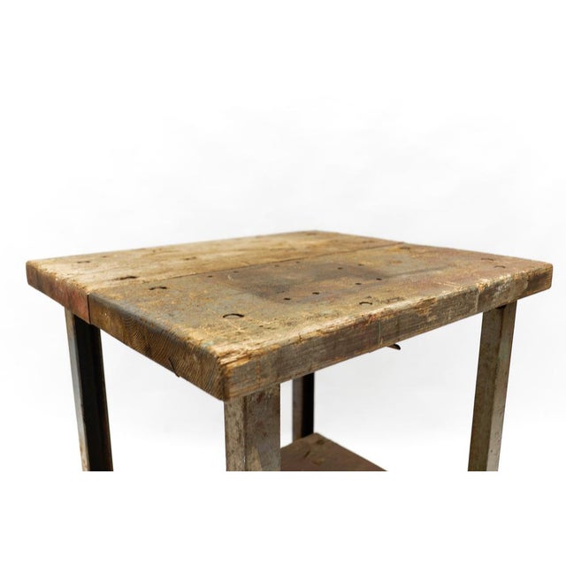 Art Deco Industrial Steel and Wood Work Table, 1940s For Sale - Image 9 of 15