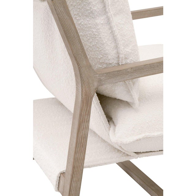 Performance White Boucle Sling Hamlin Club Chair by Essentials for Living For Sale - Image 11 of 11