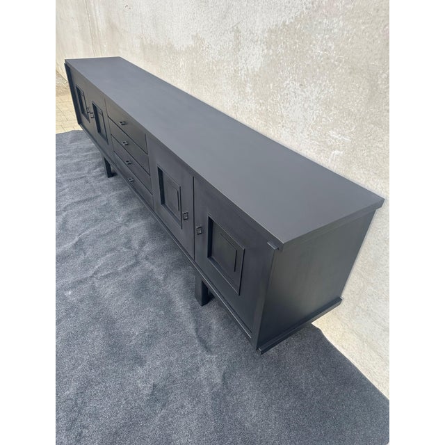 Vintage Brutalist Black Stained Oak Sideboard from De Coene, 1960s For Sale - Image 15 of 18