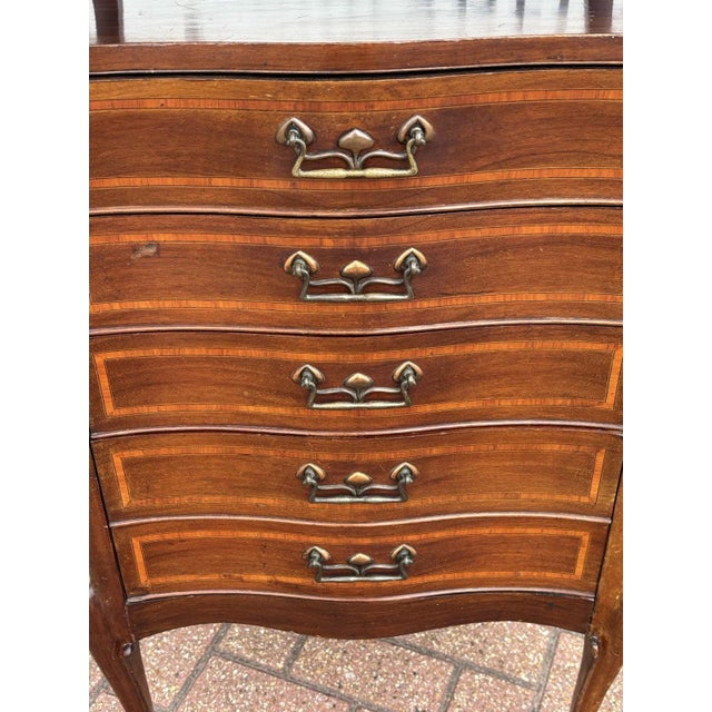 Wood Art Noveau Inlaid Mahogany Chest of Drawers For Sale - Image 7 of 10