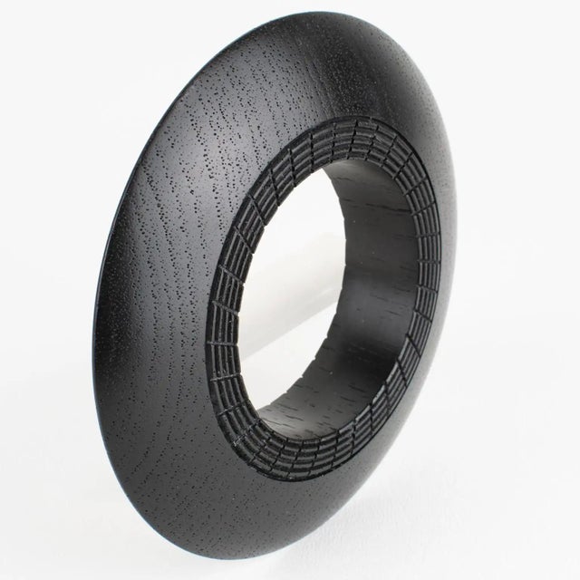 Wood Christian Dior Massive Flying Saucer Carved Wood Bangle Bracelet For Sale - Image 7 of 8