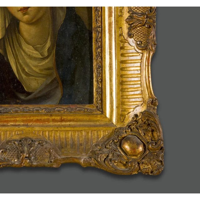 17th Century Italian Religious Painting attributed to Giovanni Battista Salvi, Framed For Sale - Image 6 of 9