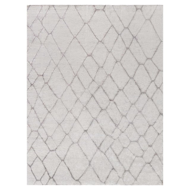 Contemporary Geometric Handmade Silk Rug by Doris Leslie Blau For Sale