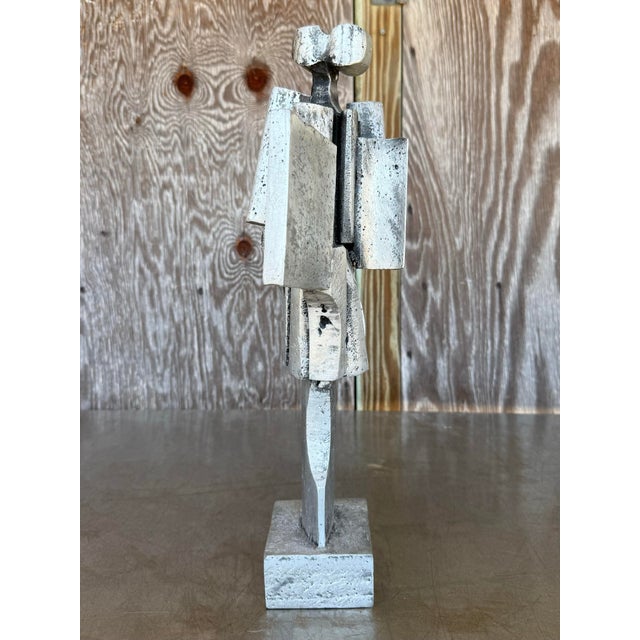 Industrial Vintage Boho Abstract Brutalist Sculpture For Sale - Image 3 of 7