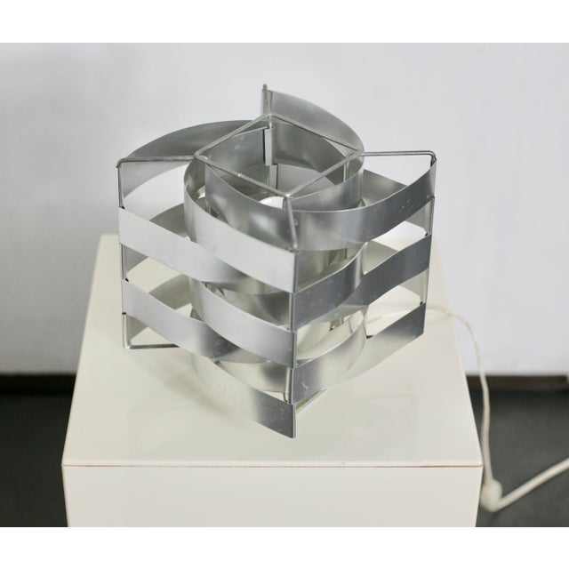 Silver Metal Table Lamp, 1970s For Sale - Image 8 of 11