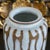 Vintage Japanese Mid-Century Drip Glaze Stoneware Vase – White & Brown Studio Pottery For Sale - Image 4 of 6