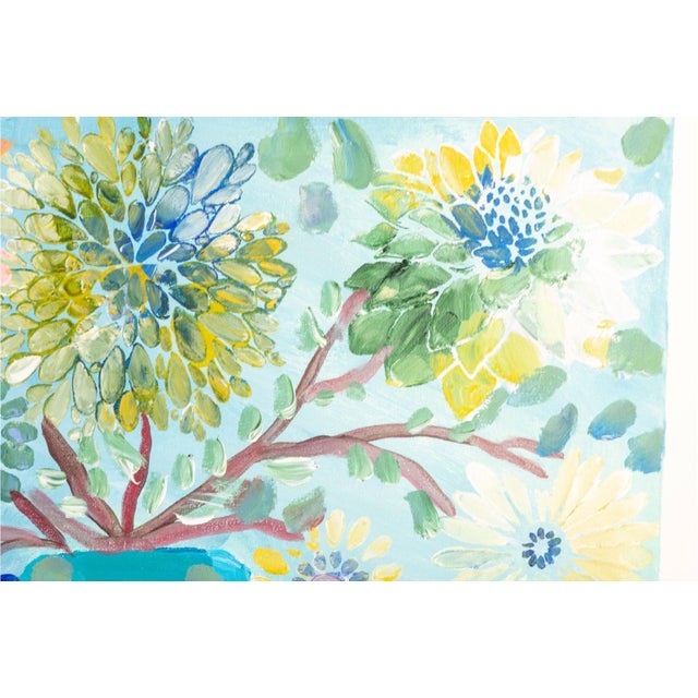 2020s Laura Davis (American, North Carolina, 21st C.) "Green Blooms" Acrylic on Canvas For Sale - Image 5 of 5