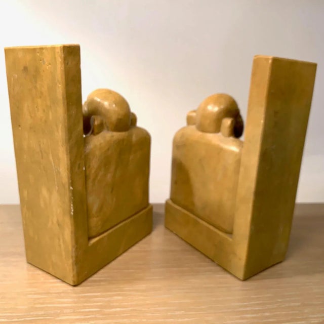 Mid 20th Century Mid 20th Century Carved Soapstone Smiling Buddha Bookends - a Pair For Sale - Image 5 of 12