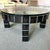 Postmodern Vintage Postmodern Dark Wood Block and Glass Circular Coffee Table For Sale - Image 3 of 12